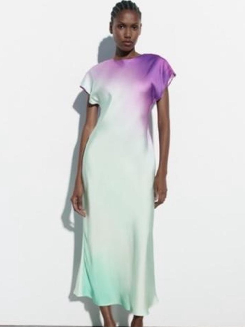 Zara Purple to Mint Ombre Maxi Dress